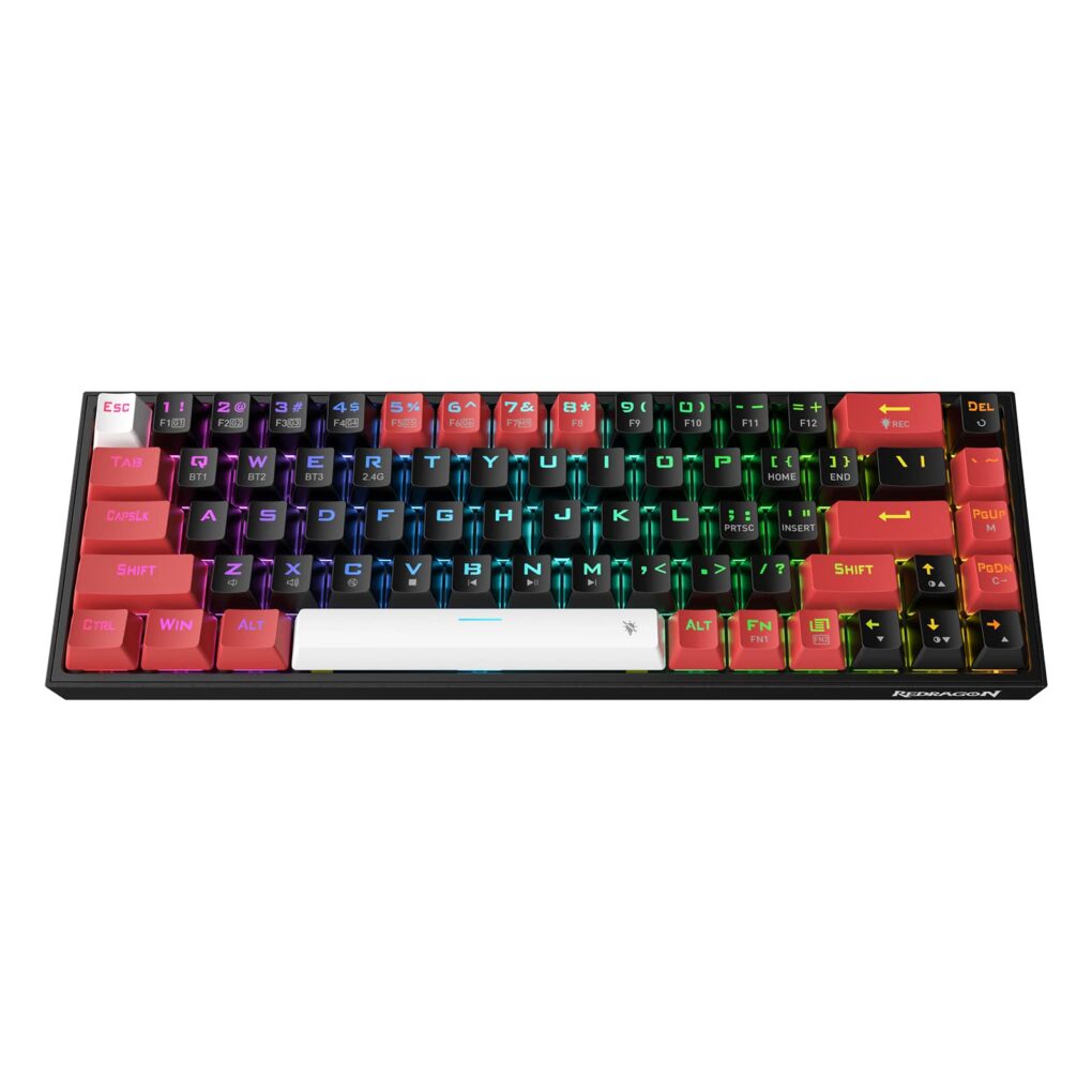 Redragon K631 PRO 65% 3-Mode Wireless RGB Gaming Keyboard, 68 Keys Hot-Swappable