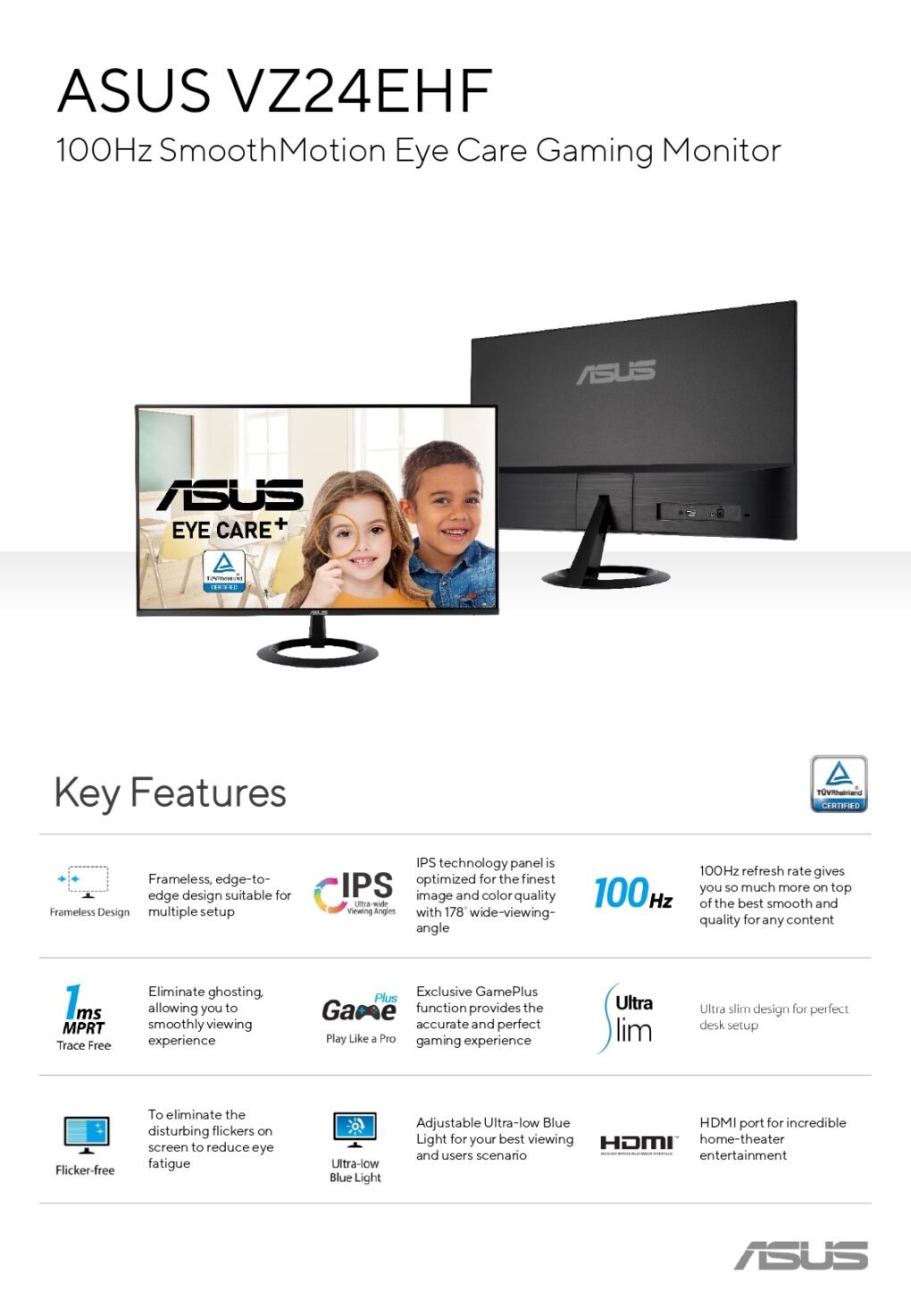 ASUS VZ27EHF Eye Care Gaming Monitor - Image 3