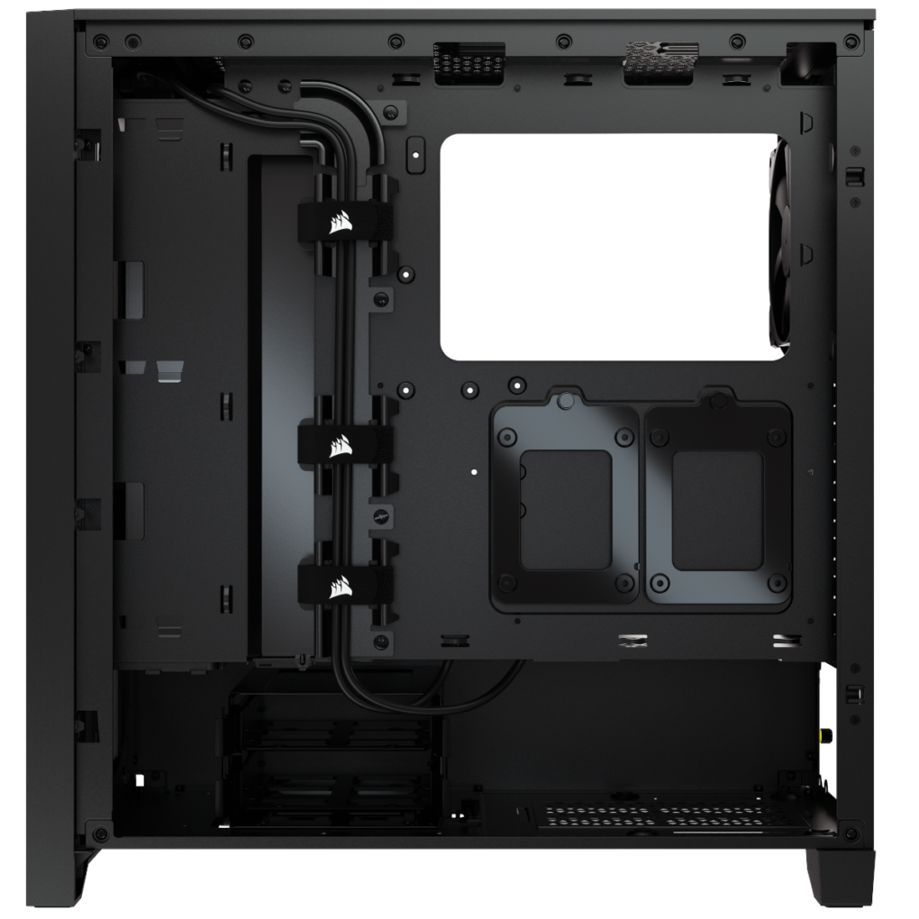 CASE CORSAIR ICUE 4000D Dower Tempered glass Black and white - Image 2