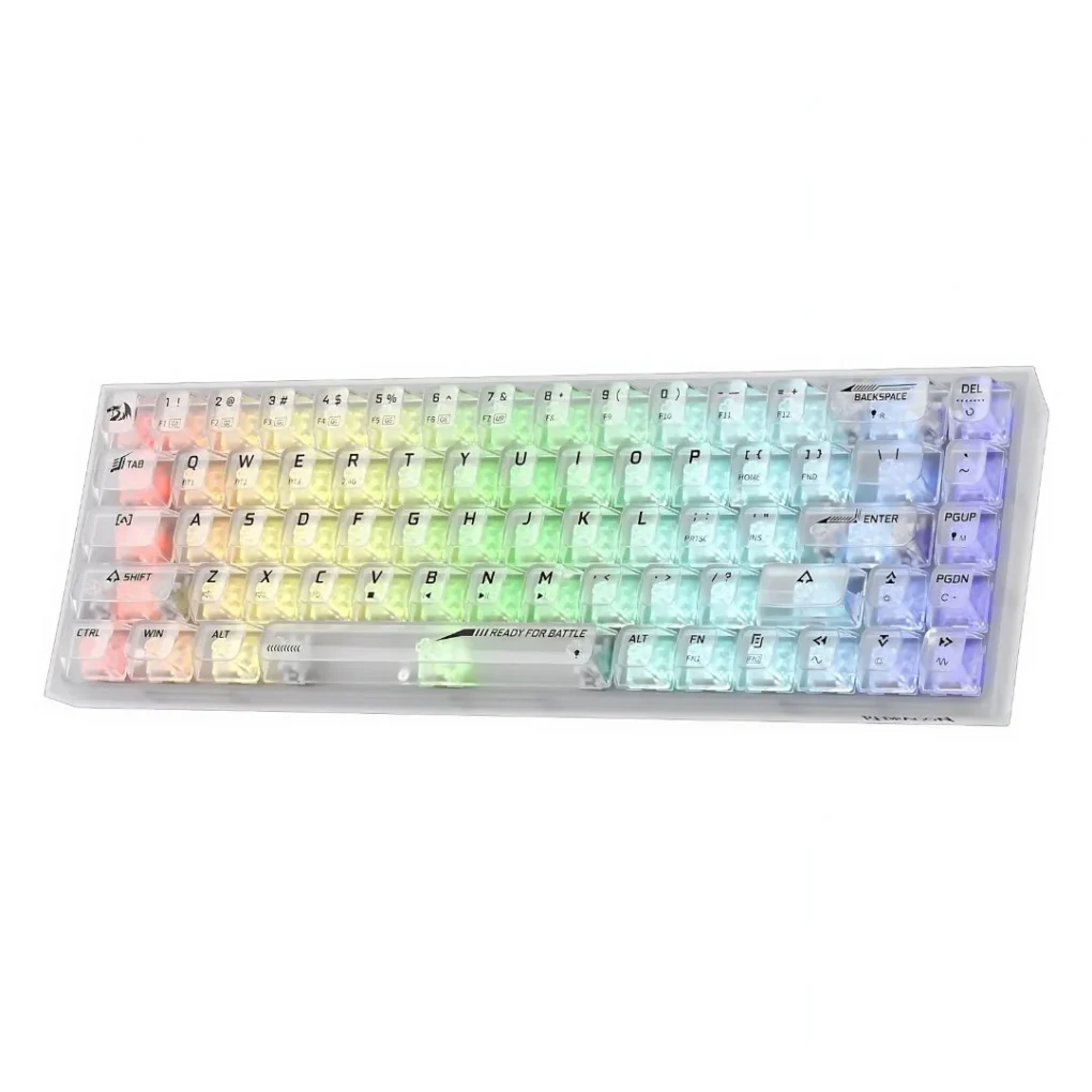 ⁦Redragon Redragon CASTOR K631CT PRO RGB 65%, USB-C wired, BT , 2.4 GHz wireless Translucent Crystal Switch⁩ - الصورة ⁦2⁩