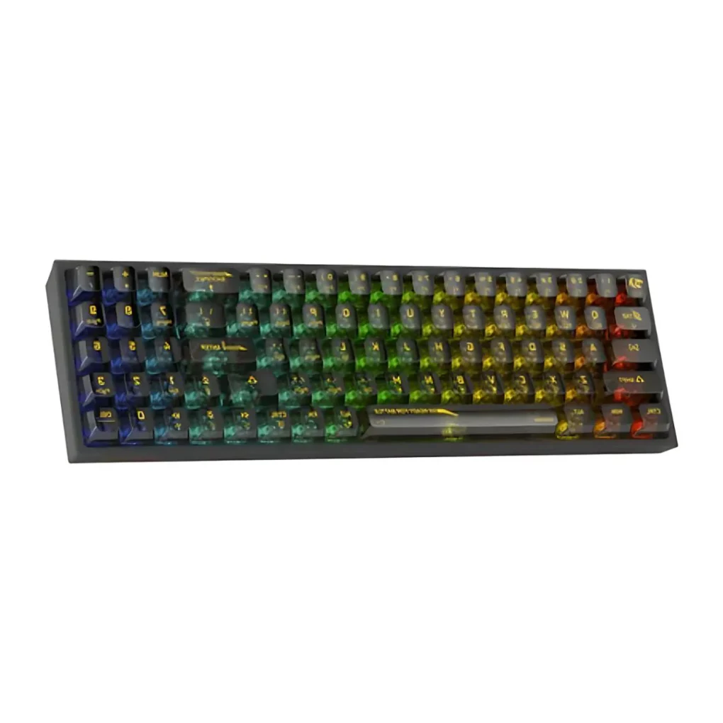 Redragon K628CTB Pollux Pro RGB 75%, USB-C wired, BT , 2.4 GHz wireless Translucent Crystal Switch - Black
