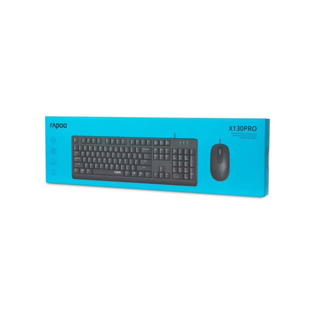 Rapoo X130 PRO Wired Optical Combo Kit Keyboard & Mouse - Image 2