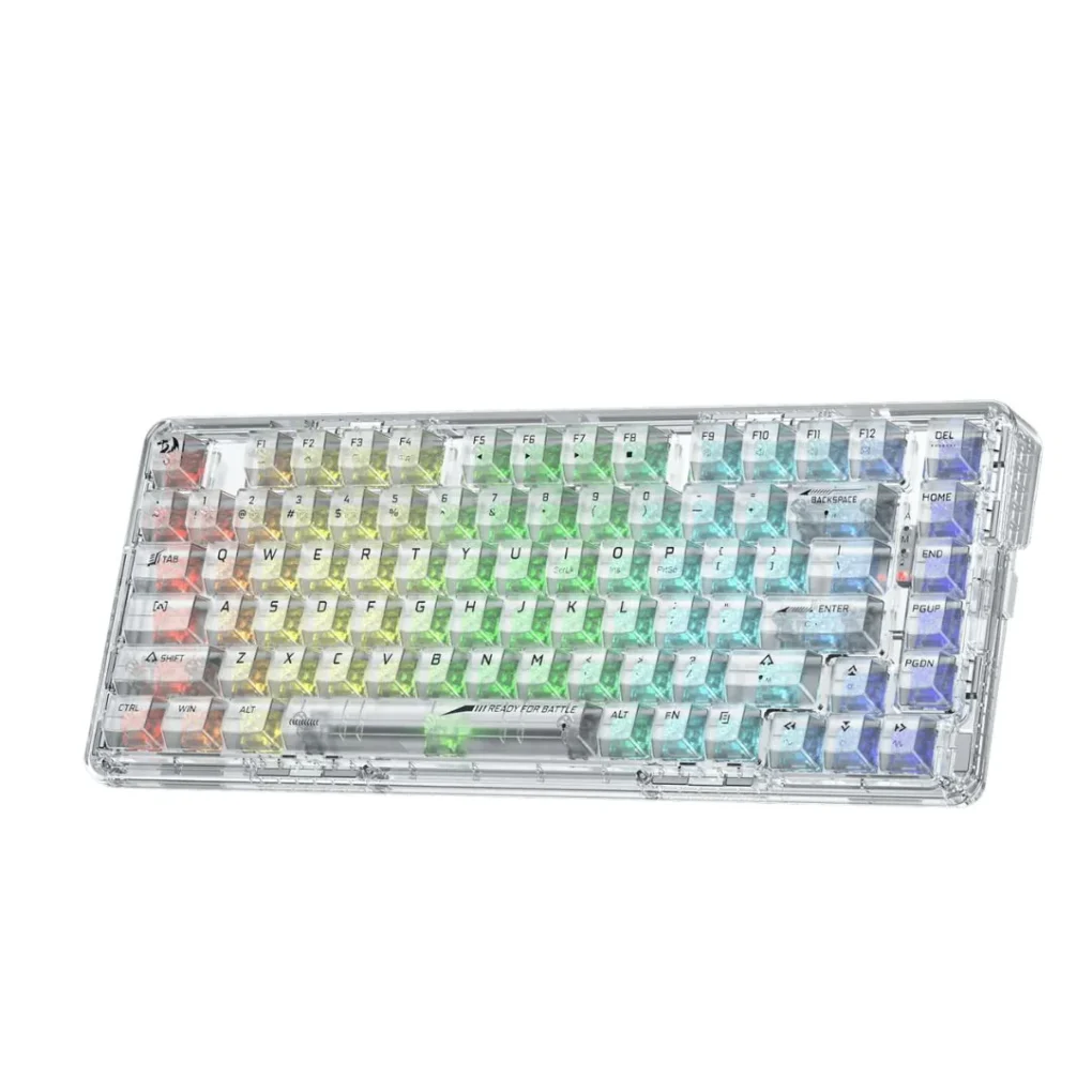 Redragon Redragon ELF PRO K649 RGB 75%, USB-C wired, BT , 2.4 GHz wireless Translucent Crystal Switch - Image 2