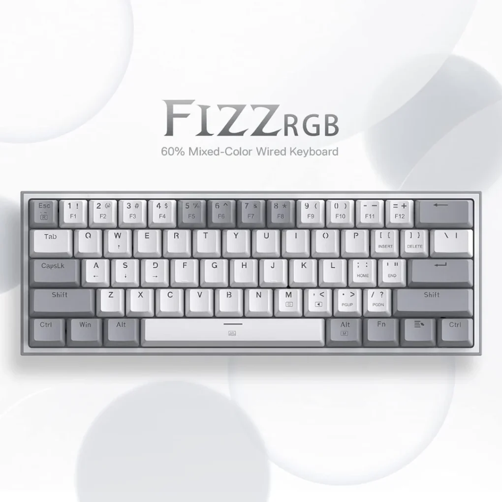 Redragon K617 Fizz 60% Mechanical Wired TKL Gaming Keyboard - Image 2