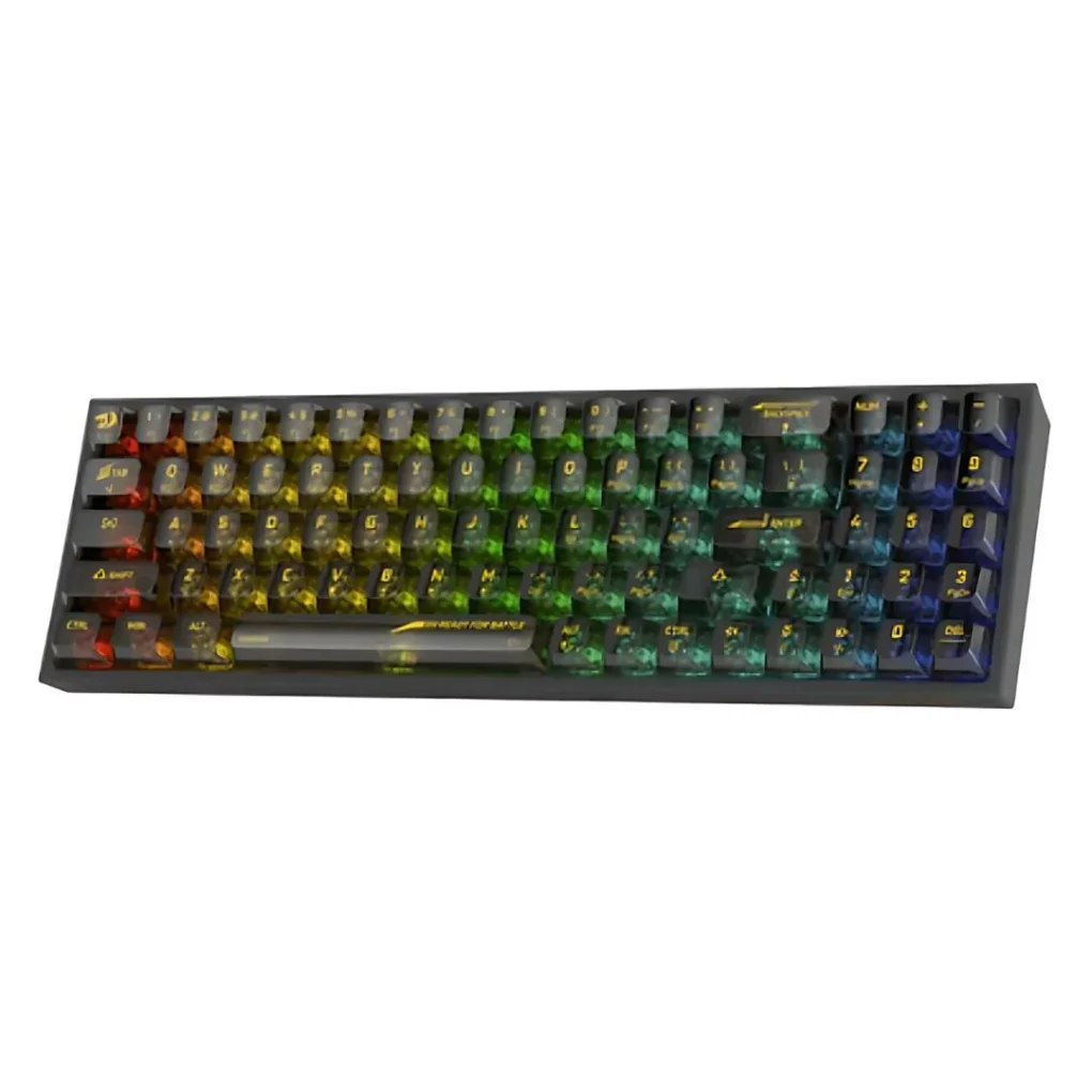 Redragon K628CTB Pollux Pro RGB 75%, USB-C wired, BT , 2.4 GHz wireless Translucent Crystal Switch - Black - Image 2