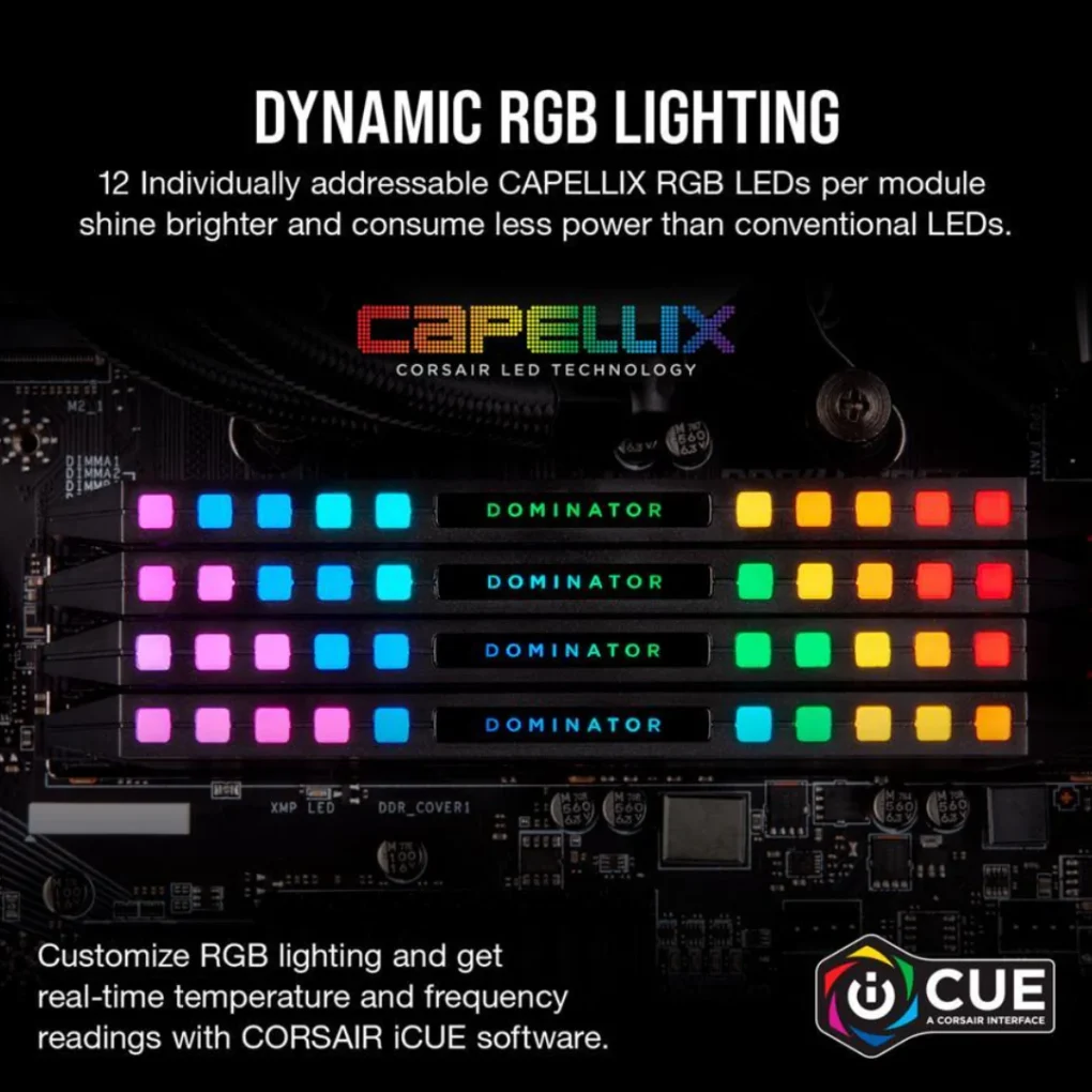⁦CORSAIR Dominator Platinum RGB 32GB (2x16GB) DDR5 6000MHz CL36⁩ - الصورة ⁦3⁩