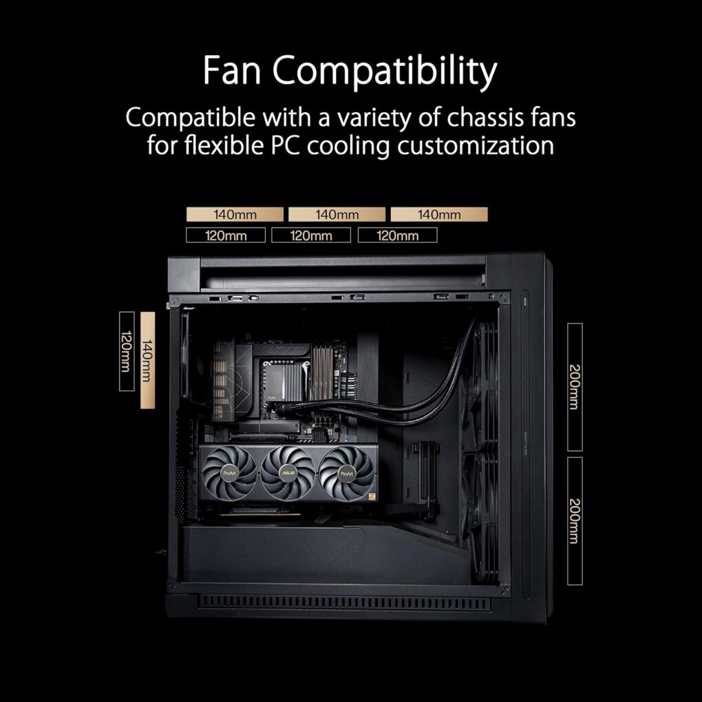 ⁦ASUS ProArt PA602 E-ATX Computer Case 420mm Radiator Support⁩ - الصورة ⁦3⁩