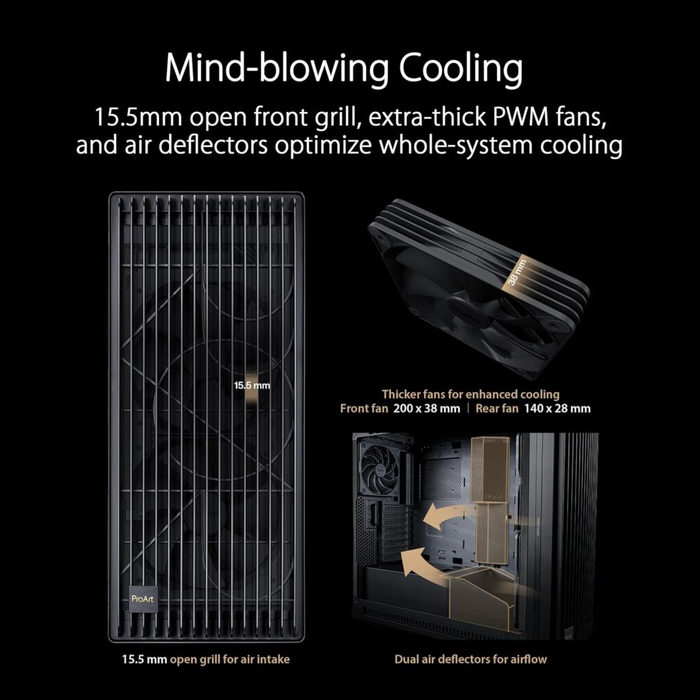 ⁦ASUS ProArt PA602 E-ATX Computer Case 420mm Radiator Support⁩ - الصورة ⁦8⁩