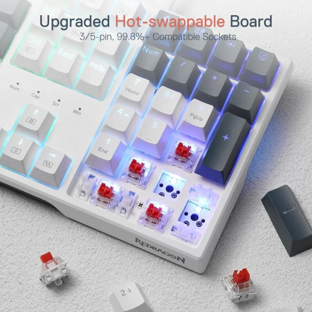⁦Redragon K668WBO-RGB TRUNDLE 108 Keys Wired RGB Gaming Keyboard, Red Switch⁩ - الصورة ⁦2⁩