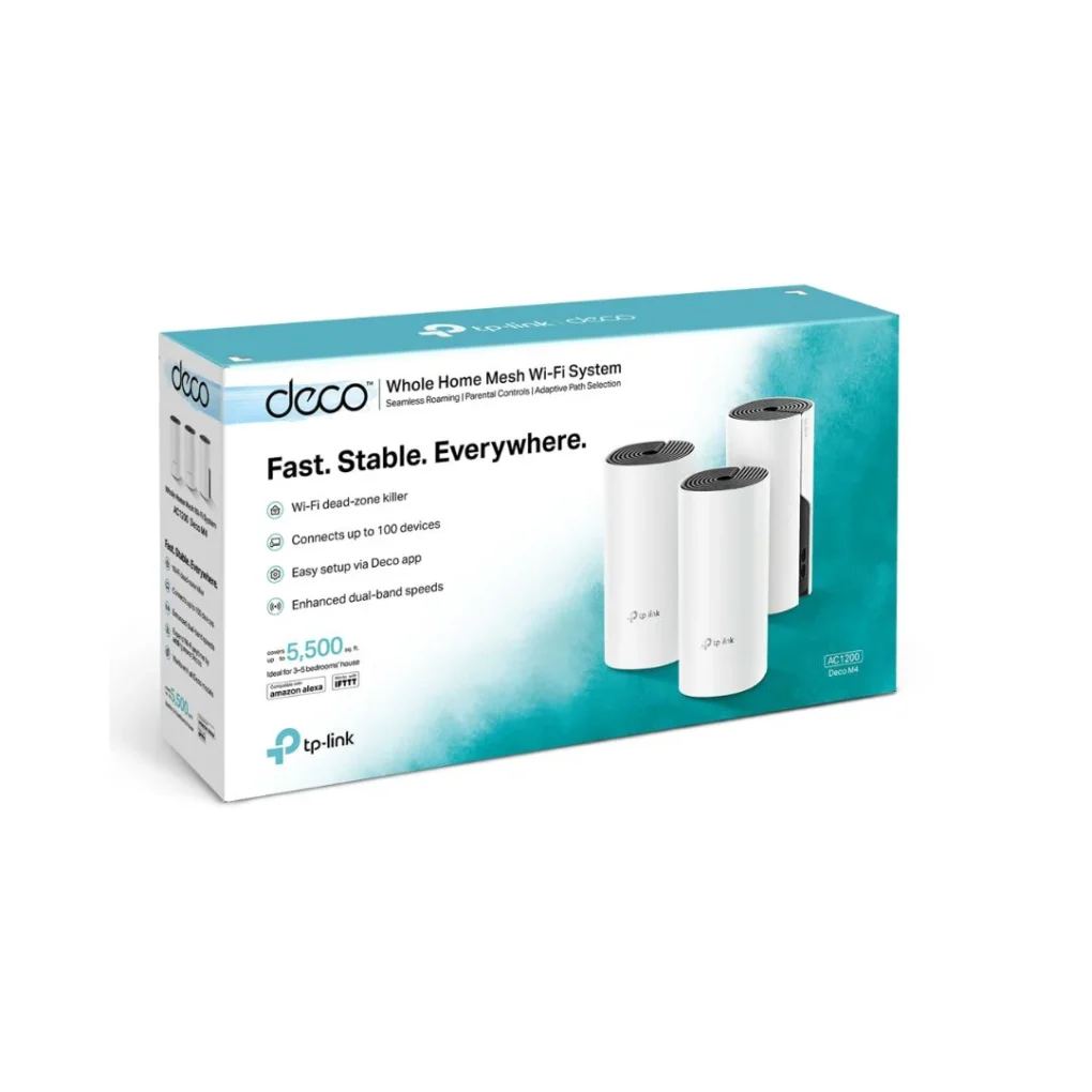 ⁦TP-Link Deco M4 AC1200 Whole Home Mesh Wi-Fi System 3-Pack⁩ - الصورة ⁦4⁩
