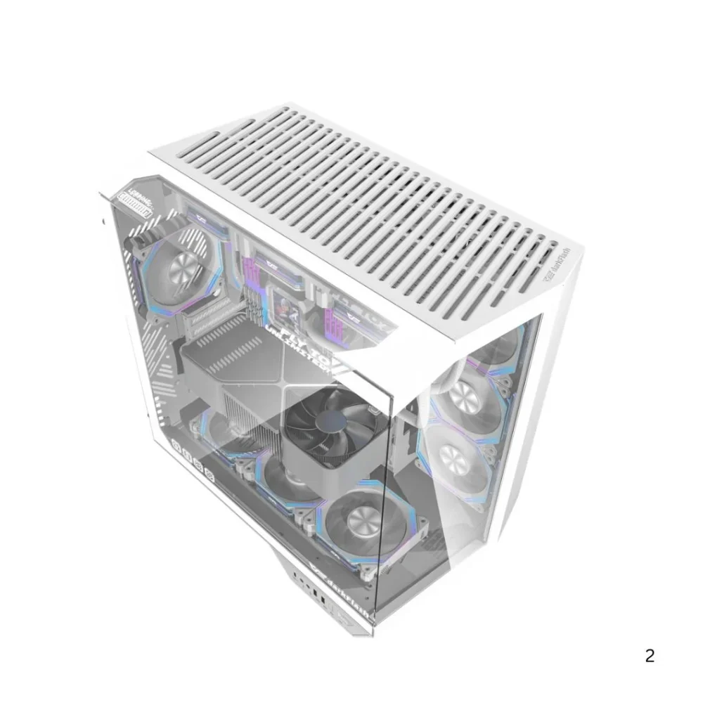 ⁦DarkFlash DY470 Mid Tower Case - White⁩ - الصورة ⁦2⁩