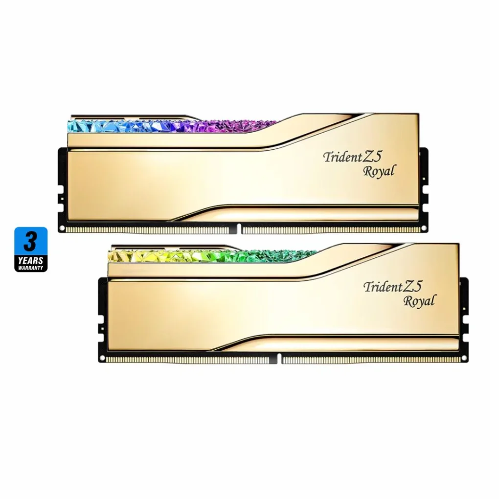 G.SKILL Trident Z5 Royal DDR5 32GB (2x16GB) 7200MHz CL34,XMP - Gold - Image 2