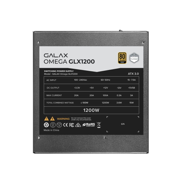 Alternative view of GALAX Omega GLX1200 PSU
