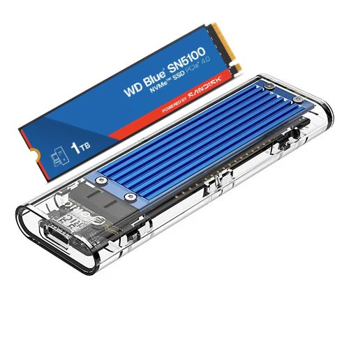 WD Blue SN5100 NVMe 1TB + NVMe M.2 SSD external m.2