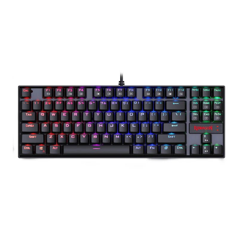 Redragon K552-RGB، كومارا، 80%، سلكي، مفاتيح حمراء - أسود - الصورة 2