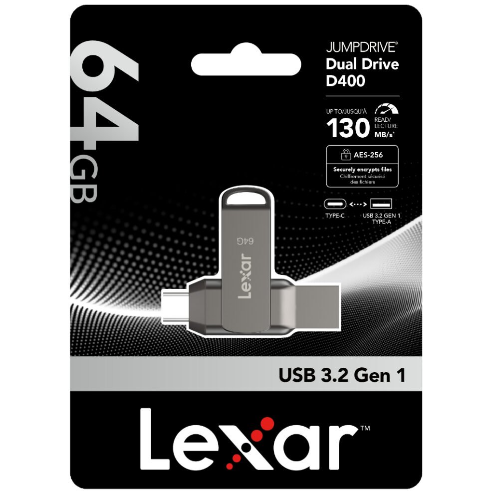 Lexar (64) GB JumpDrive Dual Drive D400
