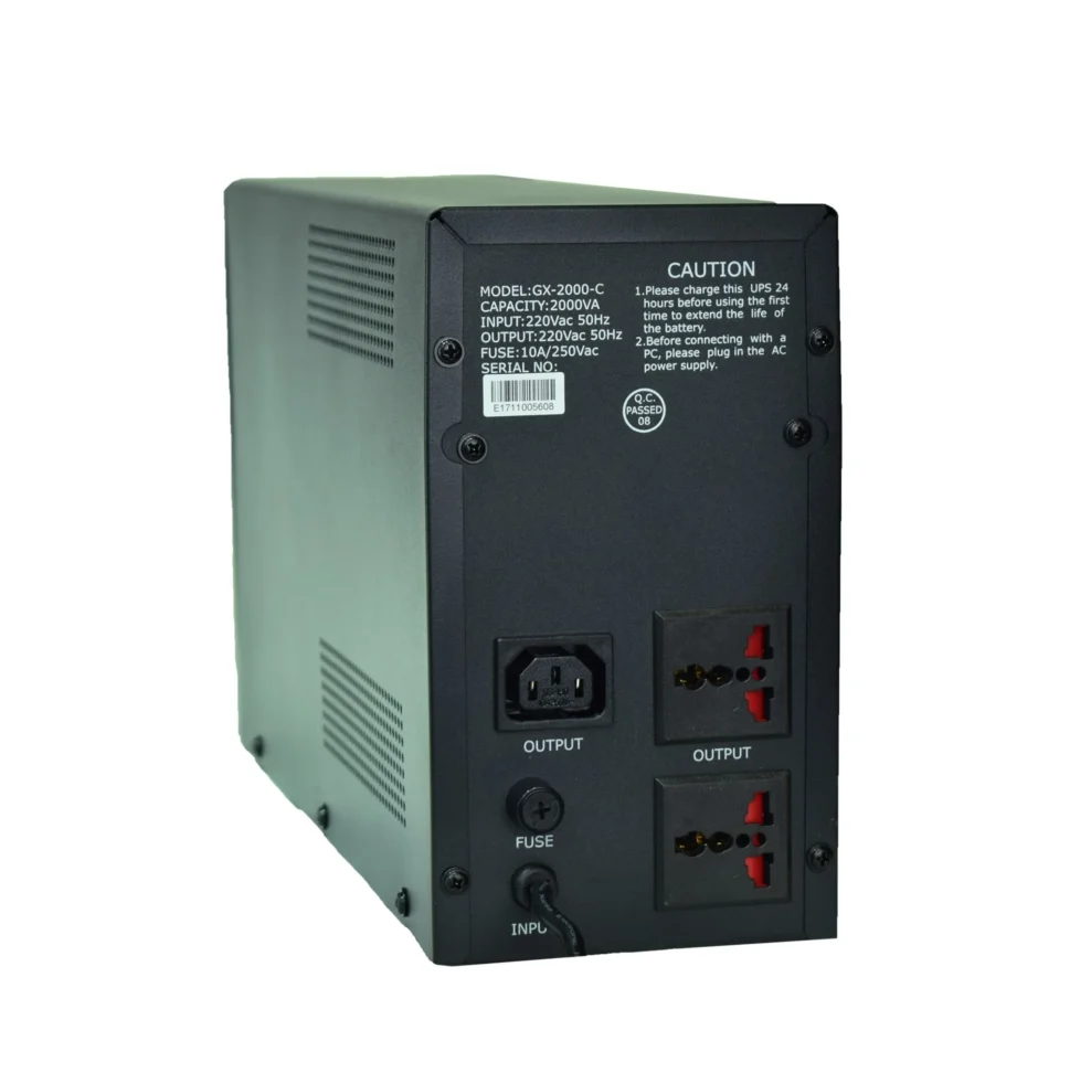Alternative view of UPS GeTX GXK-2000-C (2000VA, 2KV) Line interactive , 12V9Ax2 Battery - Yellow Box Model: GX-2000-C