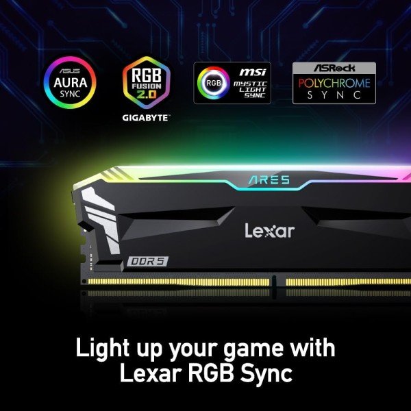 Alternative view of Lexar ARES DDR5 Desktop Memory