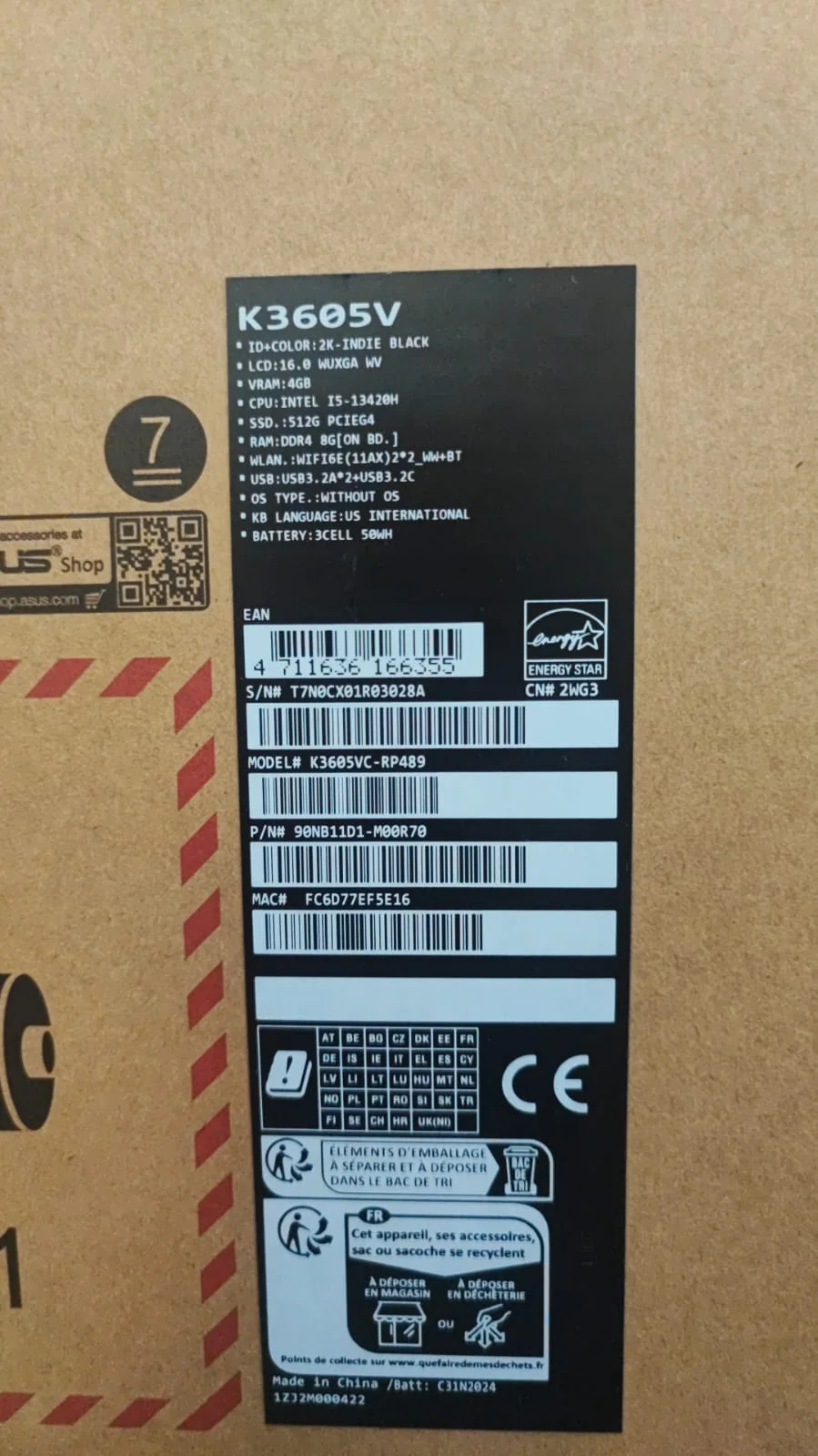 Alternative view of ASUS VivoBook K3605VC-RP489