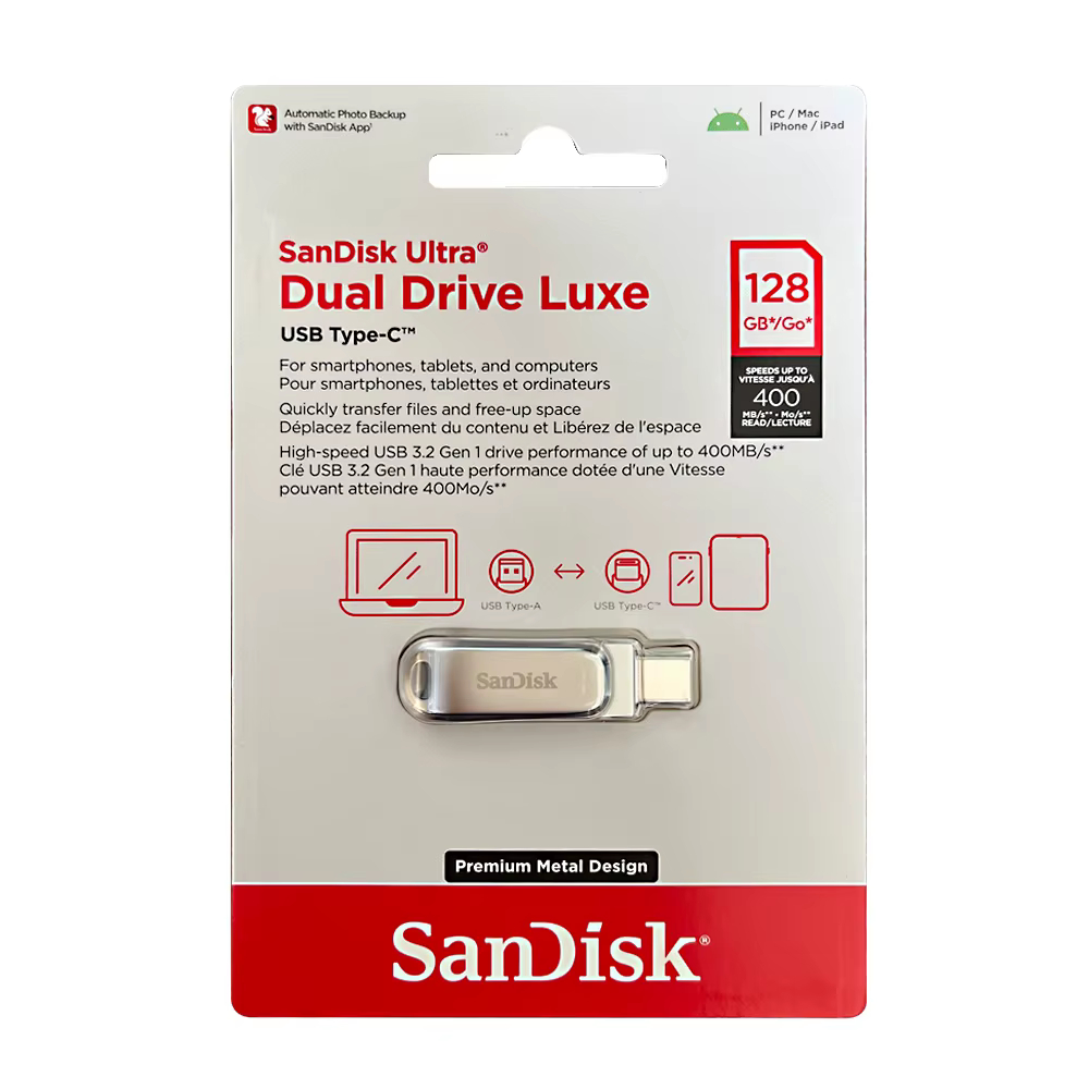 SanDisk 64 GB Ultra Dual Drive Luxe USB Type-C – Up to 400MB/s