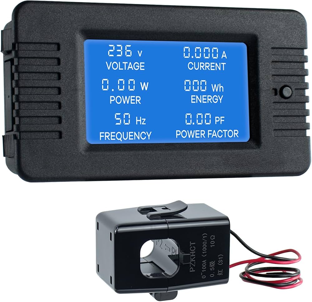 6in1 AC 80~260V Power Energy Monitor Voltage Current KWh Watt Meter 100A X-JL0057A