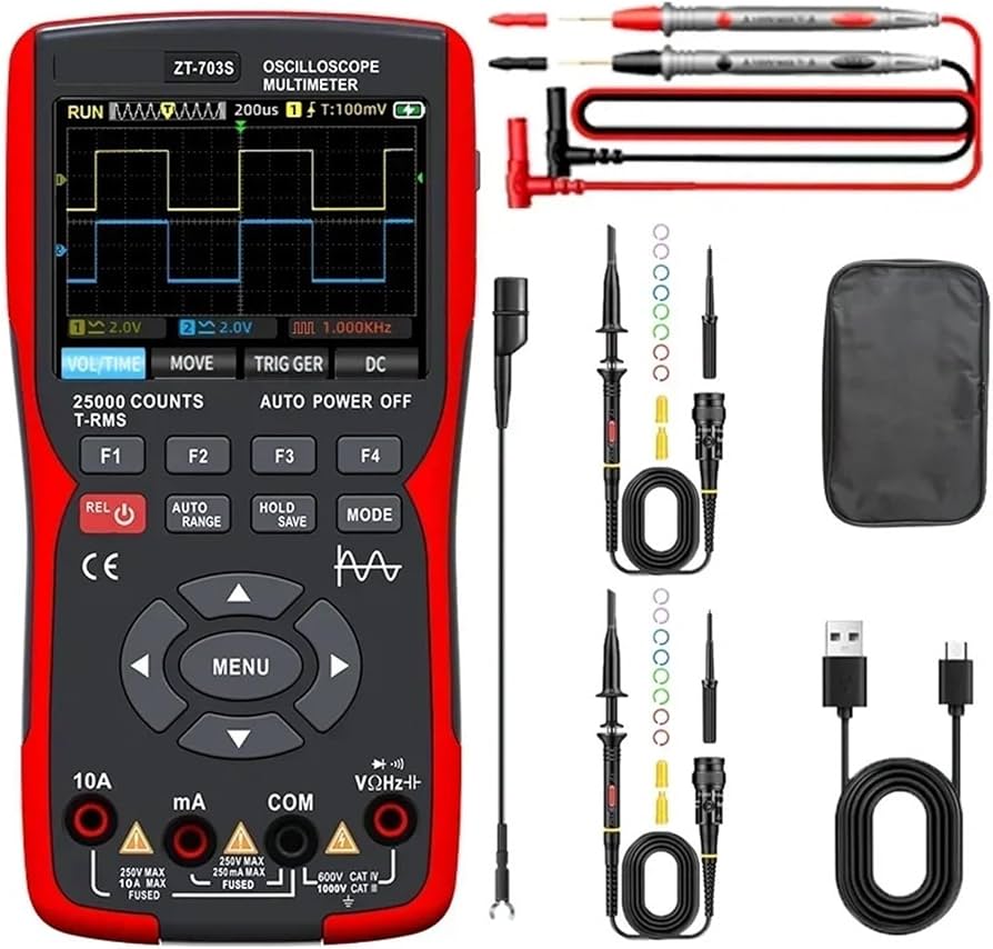 ZOYI ZT703S 3in1 Digital Multimeter 50MHz Bandwidth 280MS Rate PC Waveform Data Storage Dual Oscilloscope