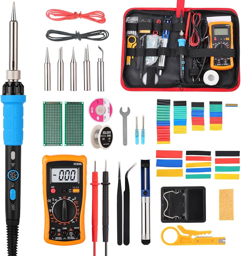 Soldering Iron Kit Welding Tool with LCD Digital Multimeter and Soldering Iron 60W 012819