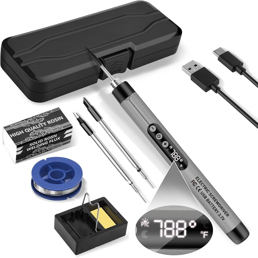 Cordless Electric Soldering Iron Pen Portable Type-C Interface Soldering Iron Set Temperature Adjustment 012694