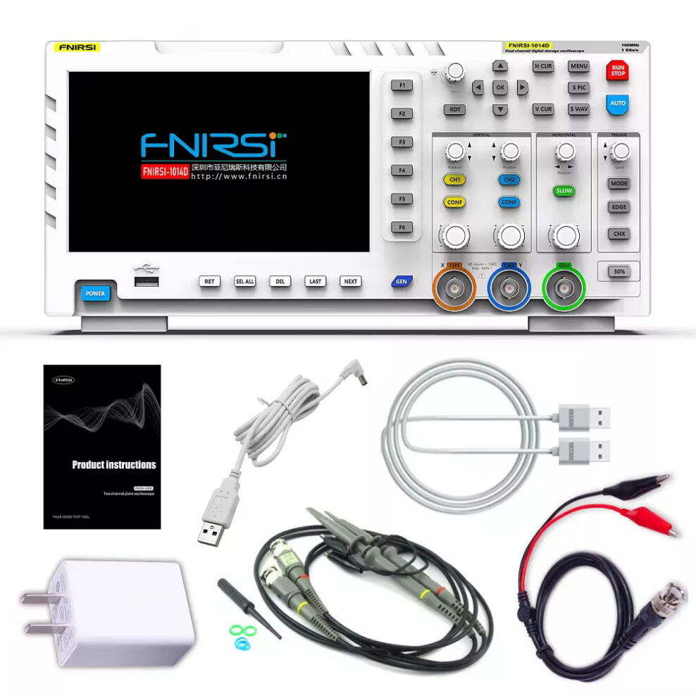 FNIRSI-1014D Oscilloscope 3-in-1 Dual Channel Input Signal Generator 100MHz * 2 Analog Bandwidth 1GSA/s Sampling Rate