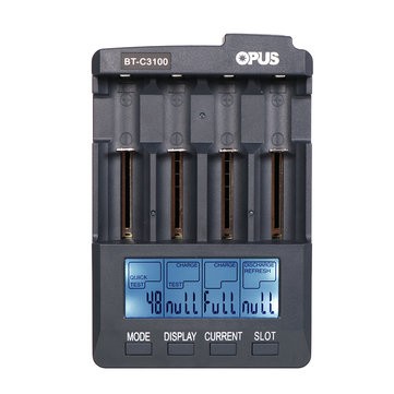 Opus BT-C3100 V2.2 Digital Intelligent 4 Slots LCD Battery Charger #FF. 11309