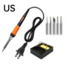 90W Adjustable Temperature Welding Solder Rework Station Heat Pen Tips Orange IDCE0054-001